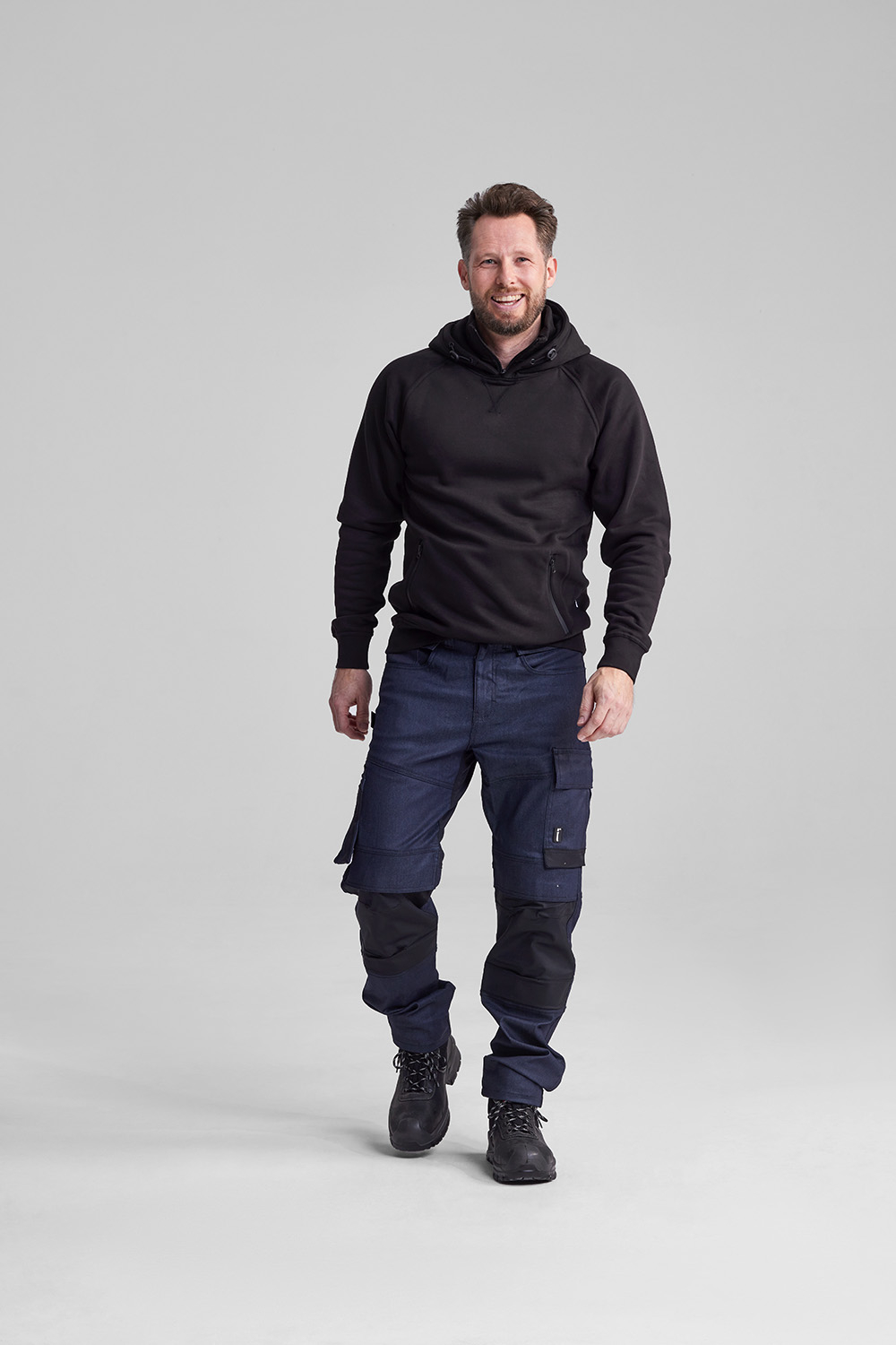 Sherman Raglan hoodie met rits kraag en getapete ritsen